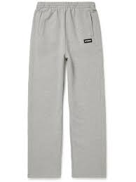 VETEMENTS - Logo-Appliquéd Cotton-Blend Jersey Sweatpants - Gray