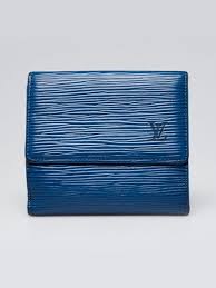 Louis Vuitton Toledo Blue Epi Leather Elise Wallet