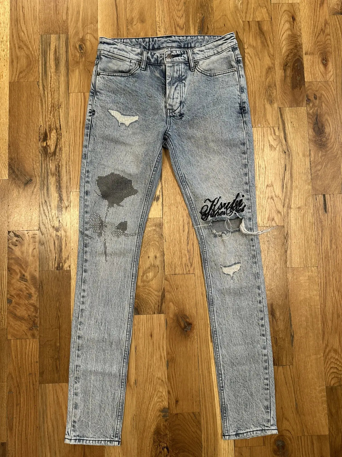 Ksubi Rose Logo Super Net Blue Denim