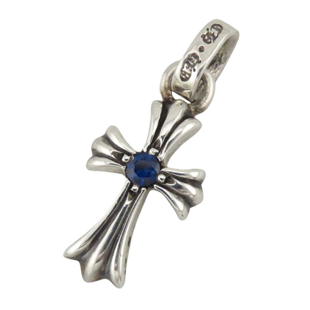 Chrome Hearts 'Baby Cross Pendant Sapphire'