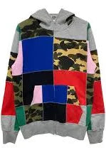 A Bathing Ape Patchwork Cotton-Jersey Hoody