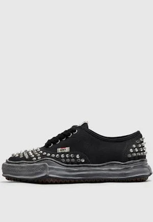Maison Mihara Yasuhiro Baker Og Sole Studded Canvas Sneaker In Blk/blk