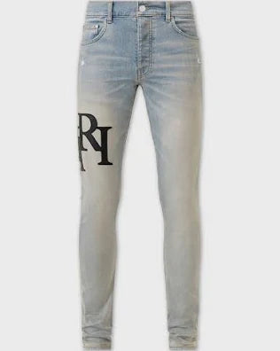 Amiri STAGGERED LOGO SKINNY JEAN