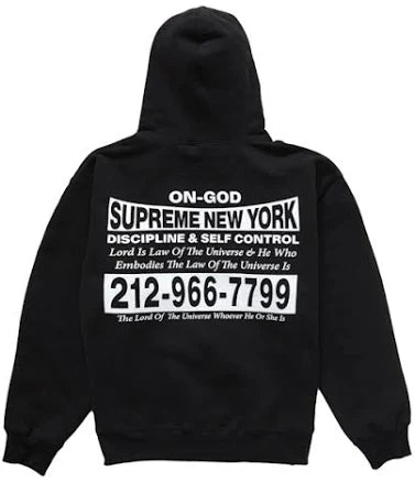 Supreme On God Hooded Sweatshirt Black