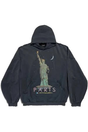 Balenciaga Washed And Used Statue Of Liberty Hoodie
