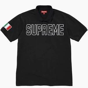Supreme Twill Appliqué Polo Black