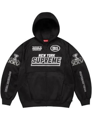 Supreme Football Zip Up Hooded Sweatshirt 'Black'
