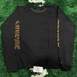 Chrome Hearts Brown Vertical Neck Logo Long Sleeve T-Shirt