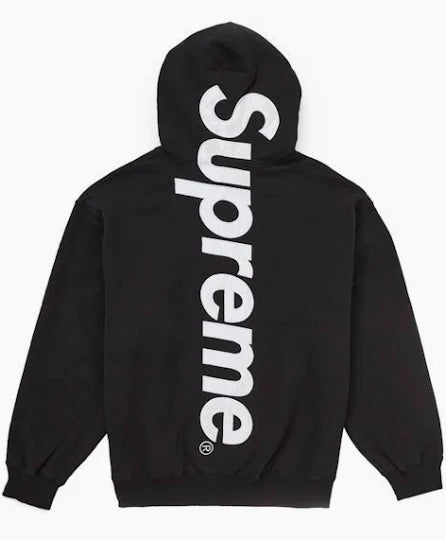 Supreme Satin Applique Hooded Sweatshirt (FW24) Black