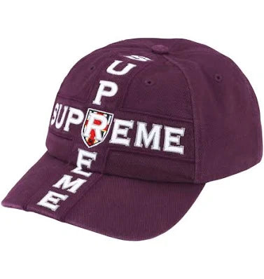 Supreme Cross Crest 6-Panel Hat Plum