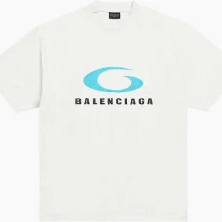 Balenciaga Medium Fit T-Shirt 'Dirty White/Blue'