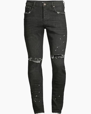 Purple Brand  P001 Over Spray Slim-Fit Jeans