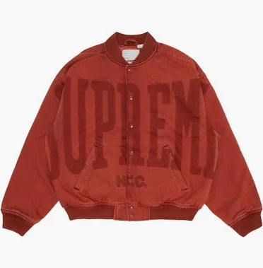 Supreme Washed Knockout Denim Varsity Jacket 'Rust'