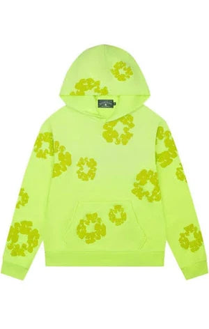 Denim Tears Neon Yellow Wreath Mono Hoodie
