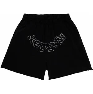 Sp5der OG Logo Embroidered Sweatshort in Black