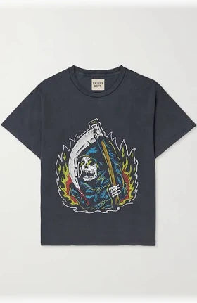 GALLERY DEPT. Big Reaper Glittered Printed Cotton-Jersey T-Shirt