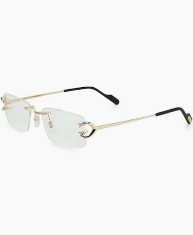 Cartier  Signature C Rimless 24K Gold-Plated 56MM Rectangular Eyeglasses