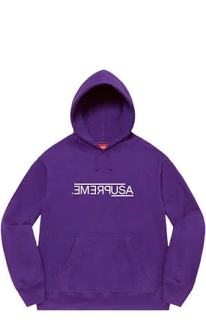 Supreme Usa Hooded Men Sweatshirt - Purple