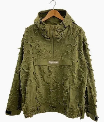 Supreme 22FW Anorak Jacket in Cotton KHK Hoodie