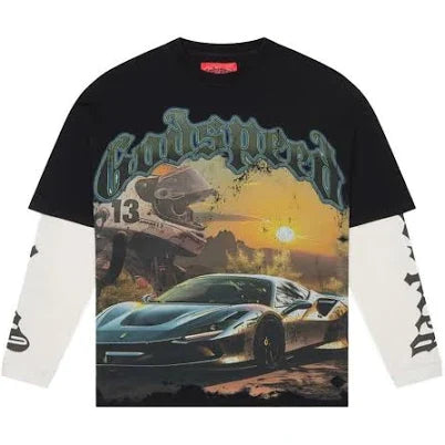 Godspeed  Sunset Drift Layered Tee Black Wash
