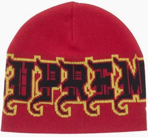 Supreme New Era Outline Beanie Red