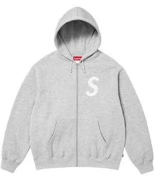 Supreme S Logo Zip Up Hooded Sweatshirt 'Heather Grey'